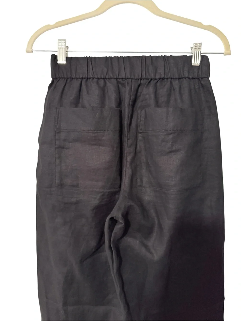 Everlane Linen Pant Wide Leg Black XS 100% European Flax Wide Leg Pull-On XS